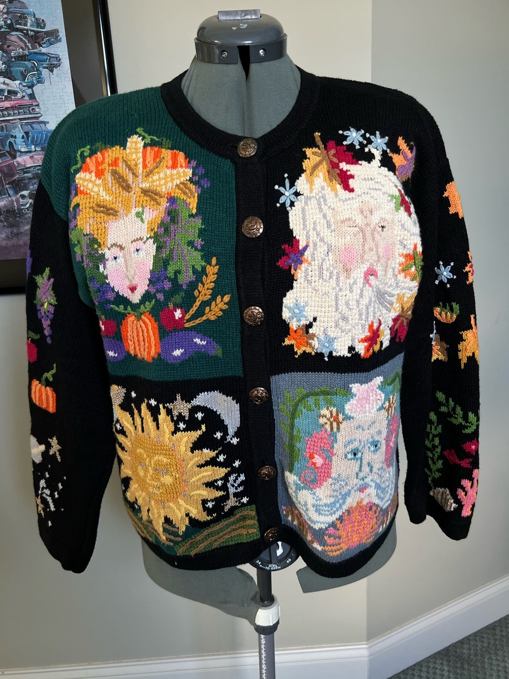 Design Options L Seasons sweater cardigan Philip Jane Gordon Christmas Halloween